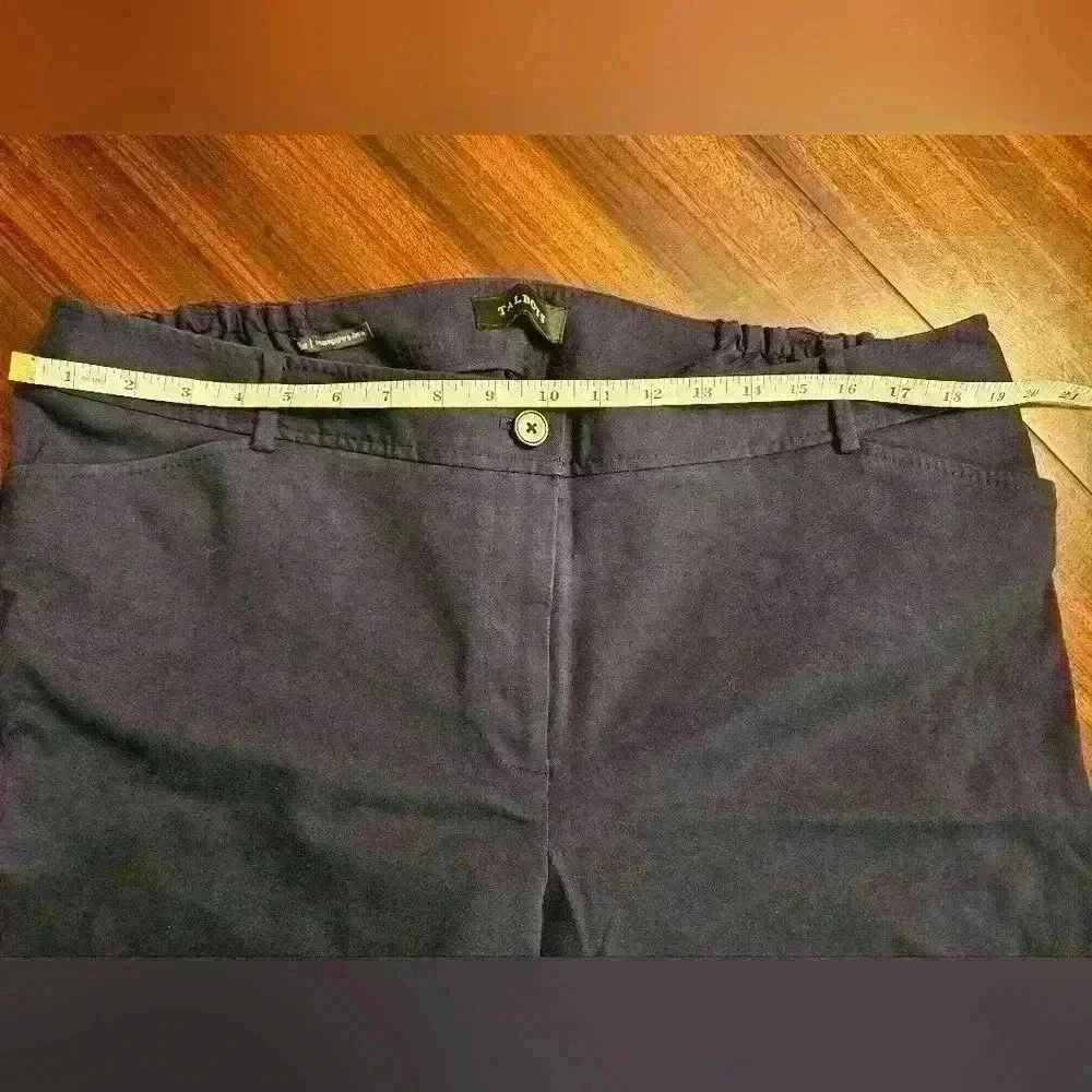 Talbots Navy Blue Hampshire Ankle Flat Front High-Waist Pants Plus 18W EUC